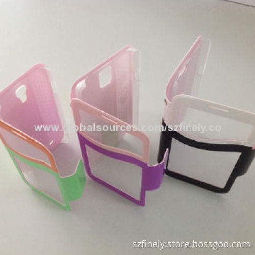 S-view Big Window Flip Leather Case for Samsung S4, Transparent Window Directly to Answer Calls